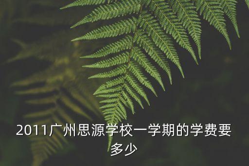 2011廣州思源學校一學期的學費要多少