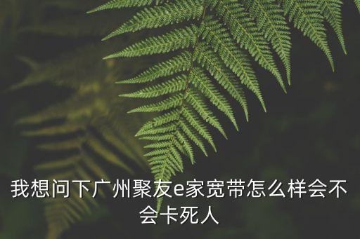 我想問下廣州聚友e家寬帶怎么樣會不會卡死人