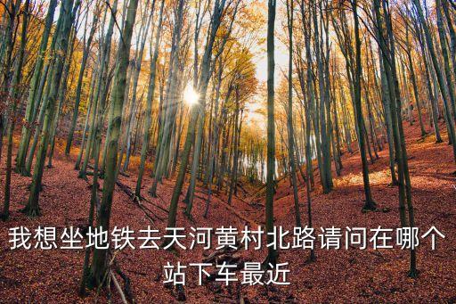 我想坐地鐵去天河黃村北路請問在哪個站下車最近