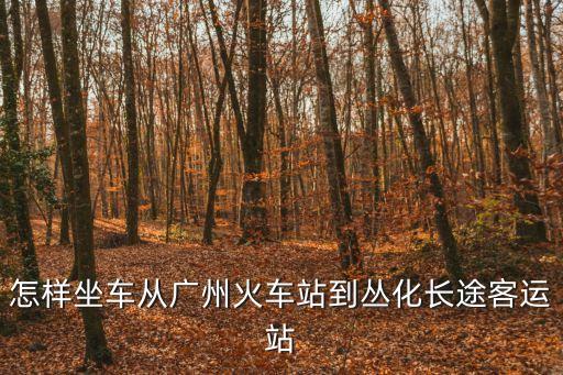 廣州站到壞化，怎樣坐車從廣州火車站到叢化長途客運站
