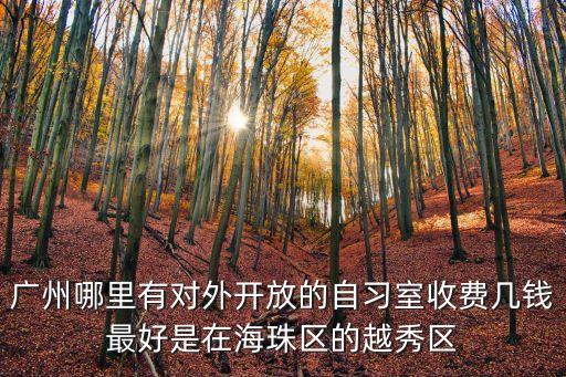 廣州哪里有對外開放的自習室收費幾錢最好是在海珠區的越秀區