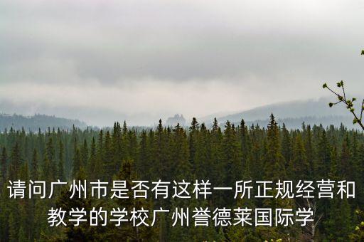 請問廣州市是否有這樣一所正規經營和教學的學校廣州譽德萊國際學