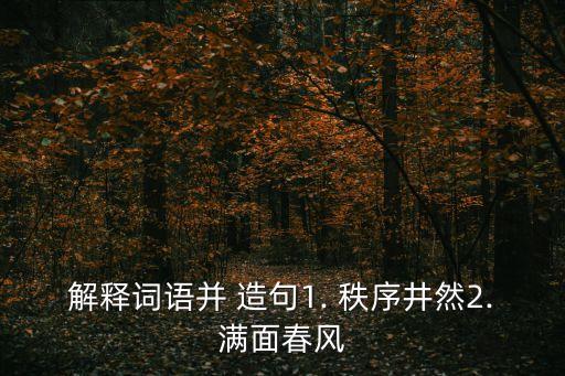 解釋詞語并 造句1. 秩序井然2.滿面春風