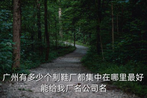 廣州有多少個制鞋廠都集中在哪里最好能給我廠名公司名