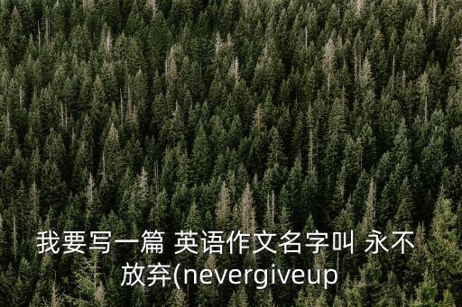 我要寫一篇 英語作文名字叫 永不 放棄(nevergiveup