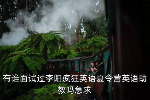 有誰面試過李陽瘋狂英語夏令營英語助教嗎急求