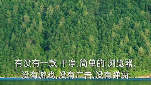 有沒有一款 干凈,簡單的 瀏覽器,沒有游戲,沒有廣告,沒有彈窗