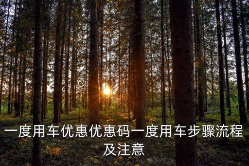 一度用車優惠優惠碼一度用車步驟流程及注意