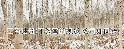 工商注冊:不經營的現成 公司如何轉讓