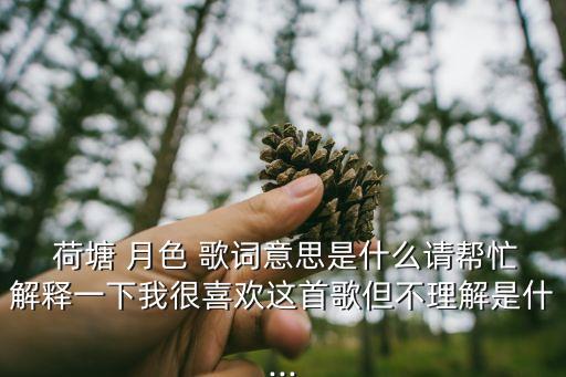  荷塘 月色 歌詞意思是什么請(qǐng)幫忙解釋一下我很喜歡這首歌但不理解是什...