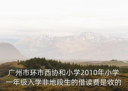 協和小學 廣州學費多少錢，廣州市環市西協和小學2010年小學一年級入學非地段生的借讀費是收的