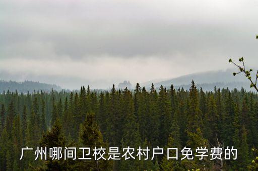 廣州哪間衛校是農村戶口免學費的