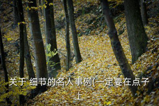 注重細節(jié)的例子,不注重細節(jié)失敗的典型事例包括孫叔敖