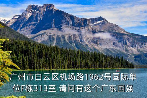 廣州市白云區機場路1962號國際單位F棟313室 請問有這個廣東國強