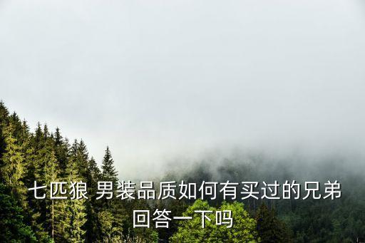  七匹狼 男裝品質如何有買過的兄弟回答一下嗎