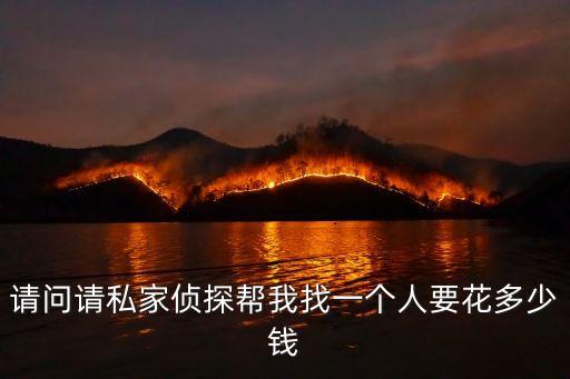 請問請私家偵探幫我找一個人要花多少錢