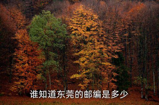 誰知道東莞的郵編是多少