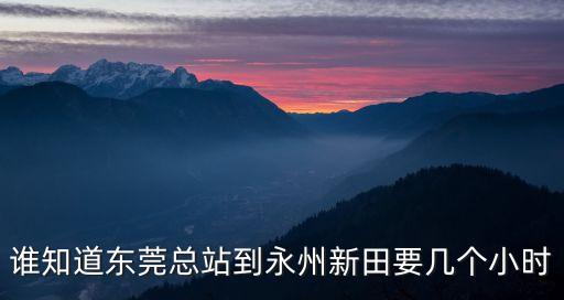 誰知道東莞總站到永州新田要幾個小時