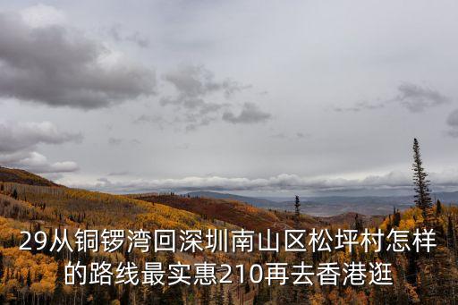29從銅鑼灣回深圳南山區松坪村怎樣的路線最實惠210再去香港逛