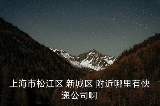 上海市松江區 新城區 附近哪里有快遞公司啊