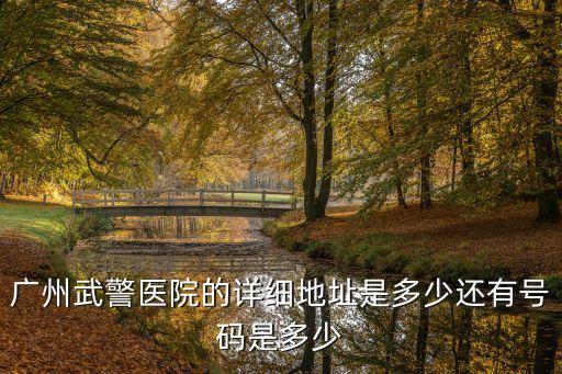 廣州武警醫(yī)院的詳細(xì)地址是多少還有號碼是多少