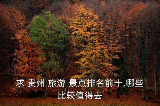 貴州十大旅游景點,貴州十大景點排名出爐