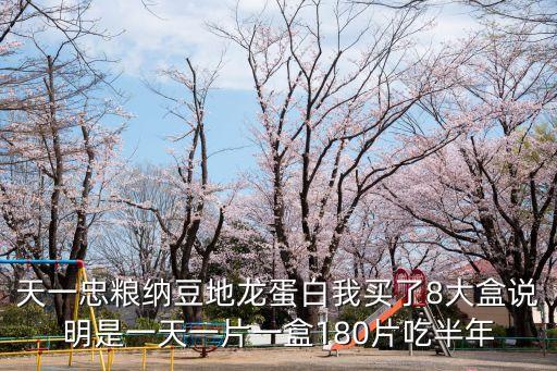 天一忠糧納豆地龍蛋白我買了8大盒說明是一天一片一盒180片吃半年