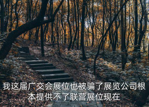 我這屆廣交會展位也被騙了展覽公司根本提供不了聯營展位現在
