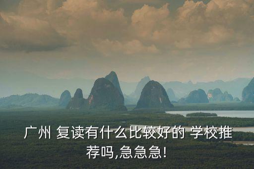  廣州 復(fù)讀有什么比較好的 學(xué)校推薦嗎,急急急!