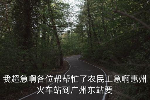 我超急啊各位幫幫忙了農民工急啊惠州火車站到廣州東站要