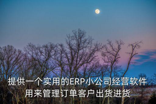 提供一個實用的ERP小公司經營軟件用來管理訂單客戶出貨進貨