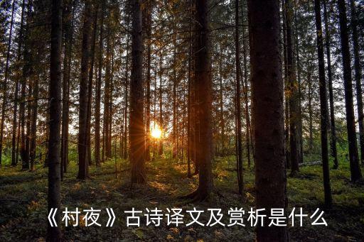 山村不寂寞