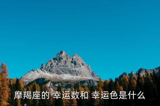 摩羯座的 幸運數和 幸運色是什么