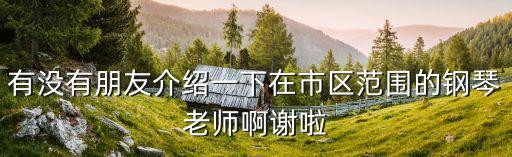 有沒有朋友介紹一下在市區范圍的鋼琴老師啊謝啦