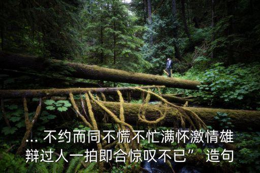 ... 不約而同不慌不忙滿懷激情雄辯過人一拍即合驚嘆不已” 造句