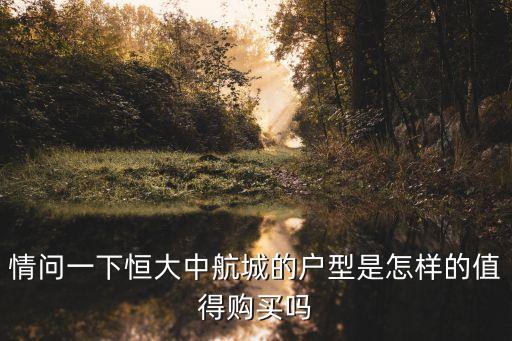 情問一下恒大中航城的戶型是怎樣的值得購買嗎