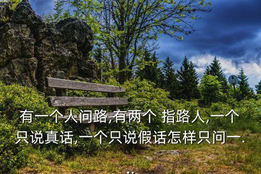 有一個人問路,有兩個 指路人,一個只說真話,一個只說假話怎樣只問一...