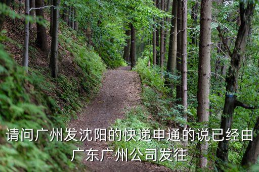 請問廣州發沈陽的快遞申通的說已經由廣東廣州公司發往