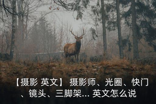 攝影師英文,著名的攝影師英文