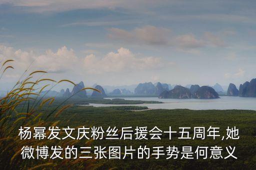  楊冪發文慶粉絲后援會十五周年,她 微博發的三張圖片的手勢是何意義