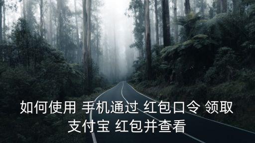 如何使用 手機通過 紅包口令 領取支付寶 紅包并查看