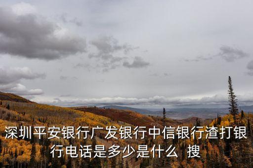 深圳平安銀行廣發銀行中信銀行渣打銀行電話是多少是什么  搜