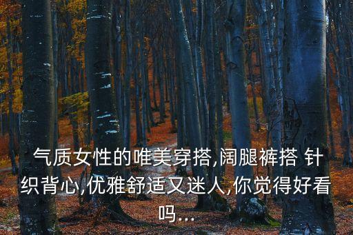  氣質(zhì)女性的唯美穿搭,闊腿褲搭 針織背心,優(yōu)雅舒適又迷人,你覺得好看嗎...