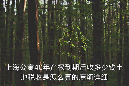 上海公寓40年產(chǎn)權(quán)到期后收多少錢土地稅收是怎么算的麻煩詳細