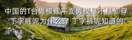中國的T臺男模或平面男模是不是都穿 丁字褲呢為什么穿 丁字褲呢知道的...