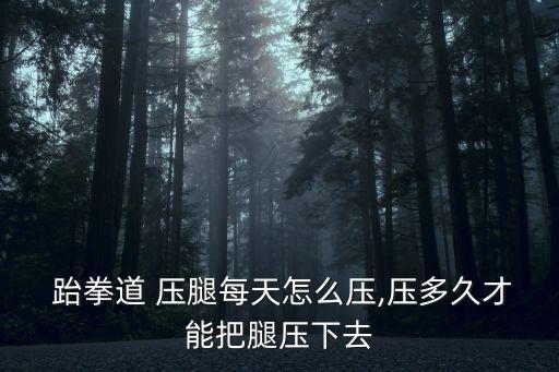  跆拳道 壓腿每天怎么壓,壓多久才能把腿壓下去