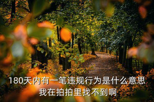 180天內有一筆違規行為是什么意思 我在拍拍里找不到啊