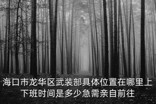 海口市龍華區武裝部具體位置在哪里上下班時間是多少急需親自前往