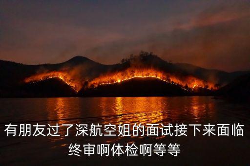有朋友過了深航空姐的面試接下來面臨終審啊體檢啊等等