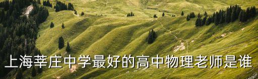上海莘莊中學最好的高中物理老師是誰